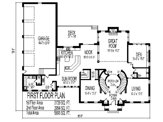 Dual Staircase House Plans / Plan with 2 Staircases - 69349AM | Bonus